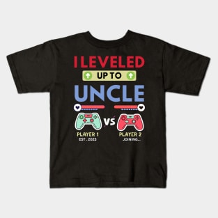 I leveled up to Uncle 2023 Kids T-Shirt